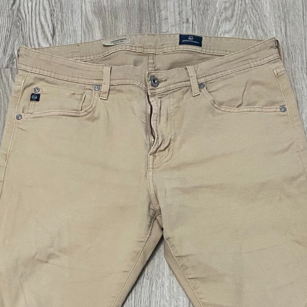 Adriano Goldschmied Matchbox Tan Khaki Slim Straight Jeans 33